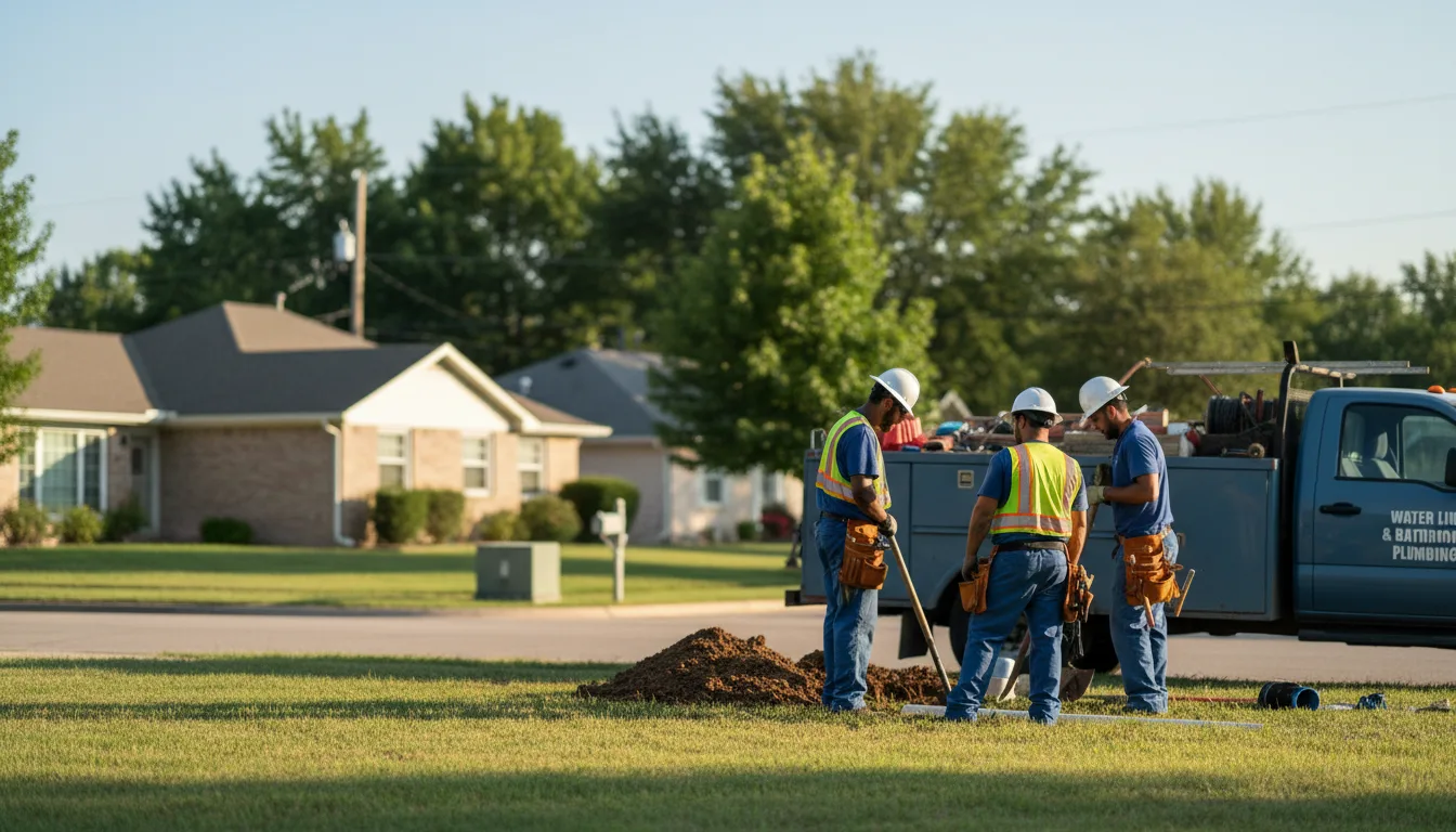 Residential water line and bathroom plumbing service in Paradise, KS